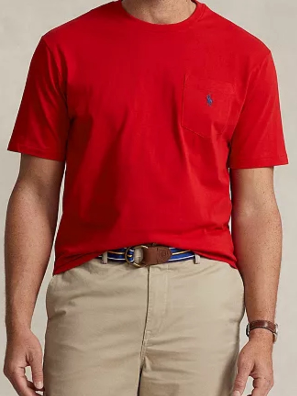 Ralph Lauren Red Short-Sleeve Pocket Tee